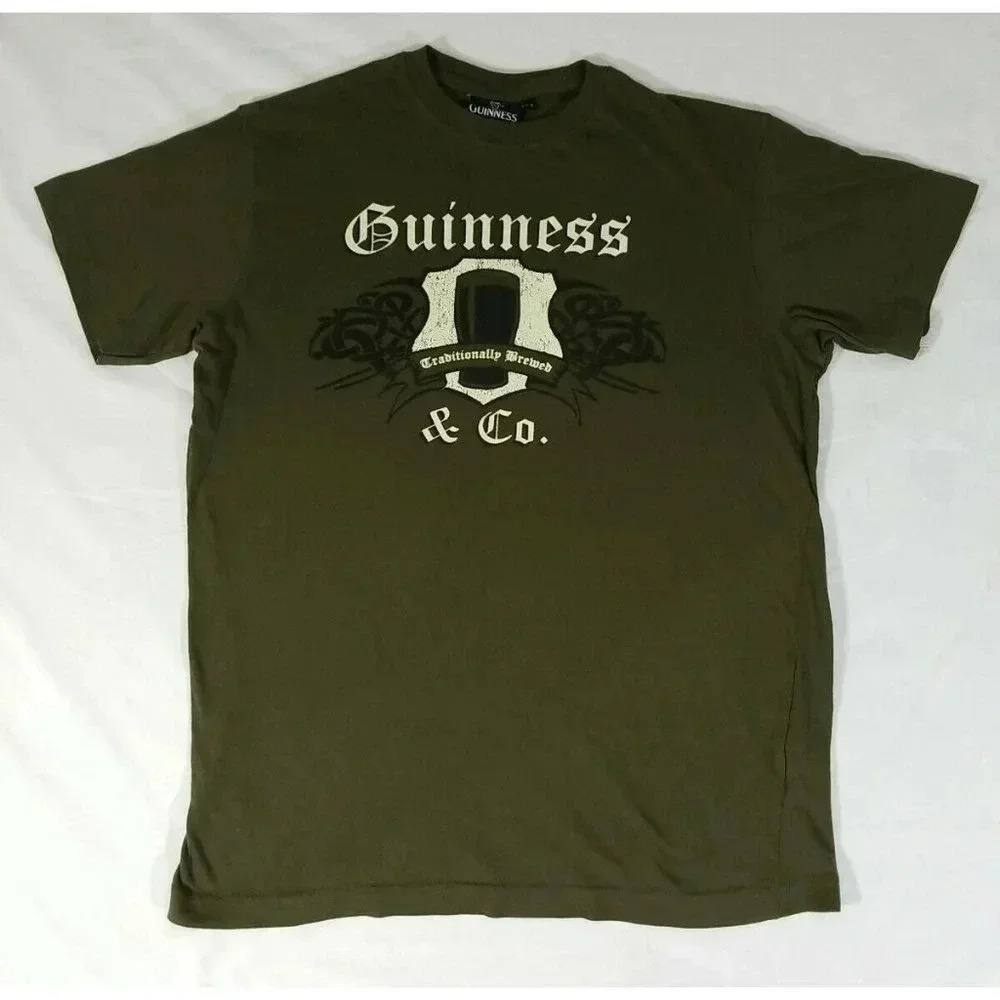 Guinness & Co Traditionally Brewed Beer Stout Authentic Official Green Shirt M